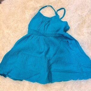 Cat & Jack Turquoise Blue Tiered Cotton Sundress